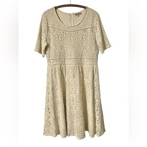 DE Collection Dress Size XL Lace Ivory Off White Wedding Graduation Formal